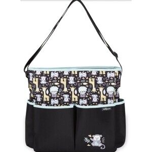 Baby Boom Diaper Bag Tote Giraffes, Monkey, Lion Print Brown w/ Changing Pad NEW